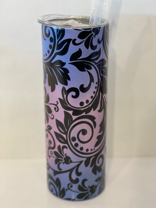 Scrolling Leaves Color Changing Daria Tumbler Cup