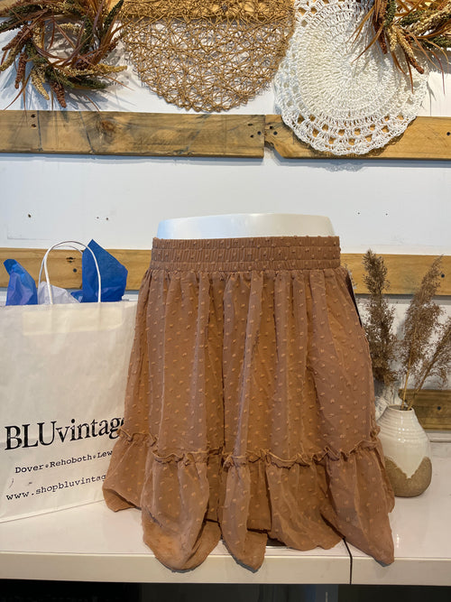 Morocco Chiffon Mini Skirt in Tan