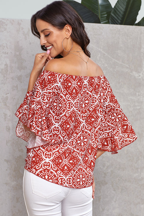 Sharon off the shoulder top in Red