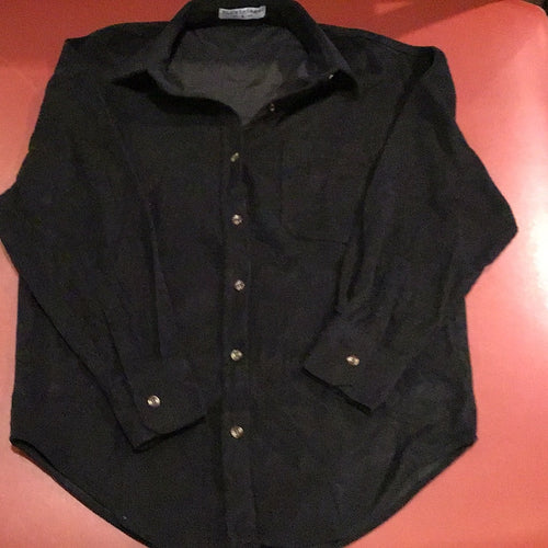 Angelina Corduroy Button Down Top in Black