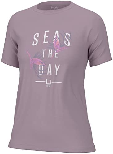 HUK Women's Seas The Day Graphic Tee in Orchid