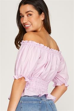Spring Ruched Top In Lilac