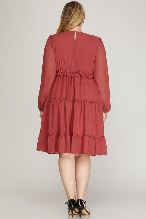 Rosette Chiffon Dress