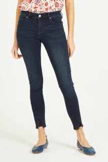Gisele Skinny Jeans Dark Frayed Bottom