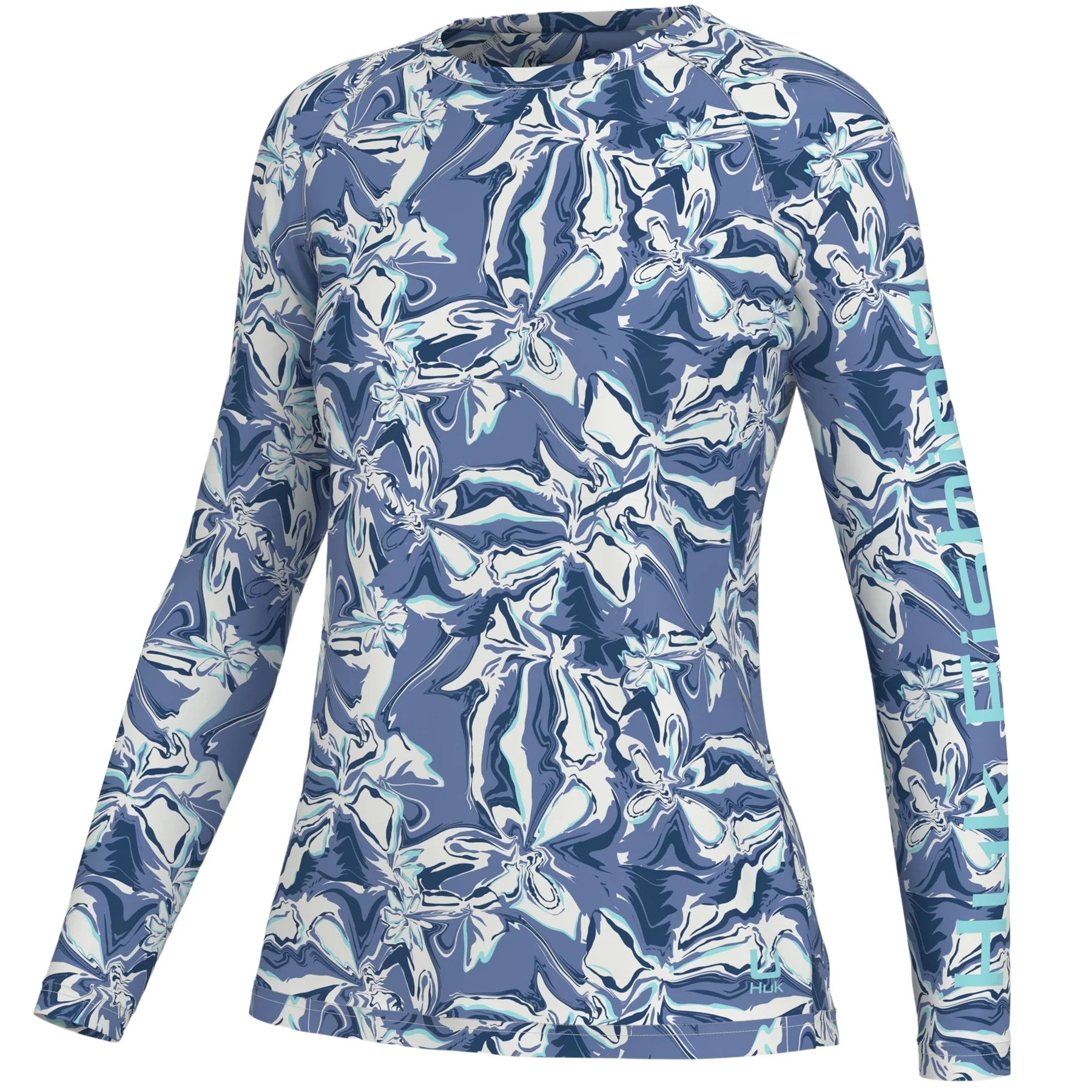 HUK Women's Floral Performance Long Sleeve in Blue