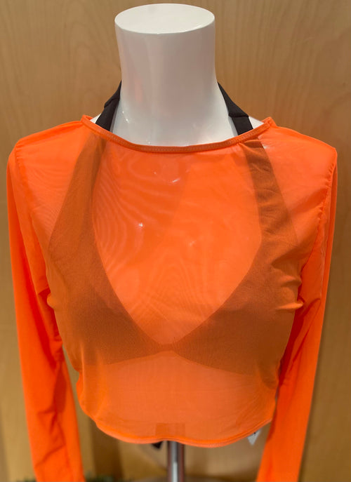 Mesh Swim Top in Neon Orange