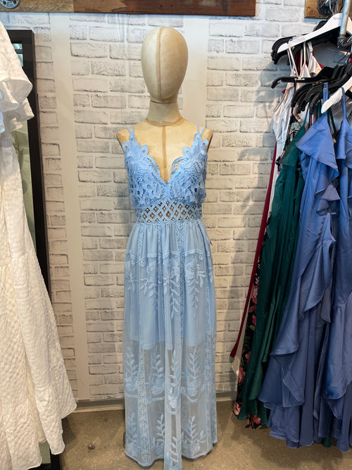 Birk Lace Dress in Blue
