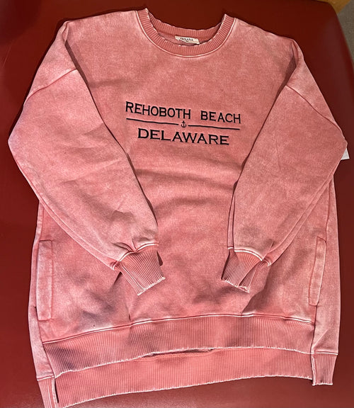Rehoboth Embroidered Crewneck In Red