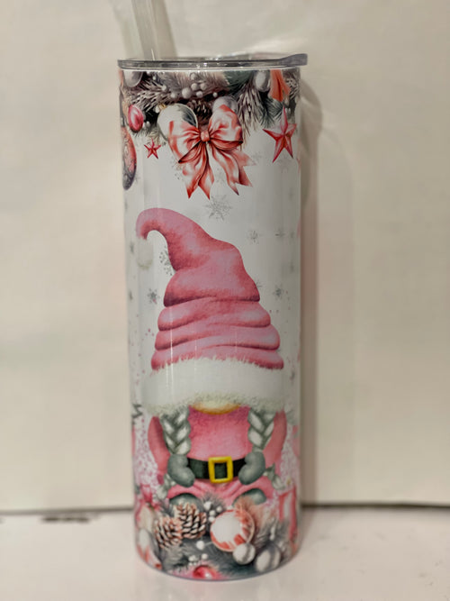 Christmas Gnome In Pink Daria Tumbler Cup