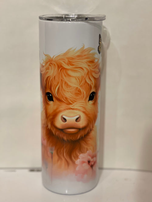 Cow and Flowers Daria Tumbler Cup