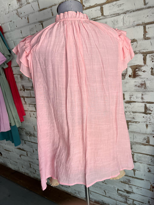 Cameron Ruffled Blouse in Pink