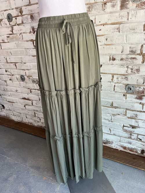 Lewes Maxi Skirt in Olive