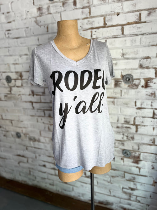 Rodeo Y'all T-shirt in Grey
