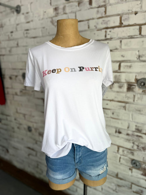 Keep Purring T-Shirt in White