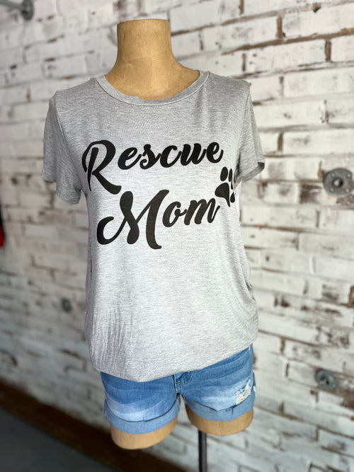 Rescue Mom T-Shirt in Grey