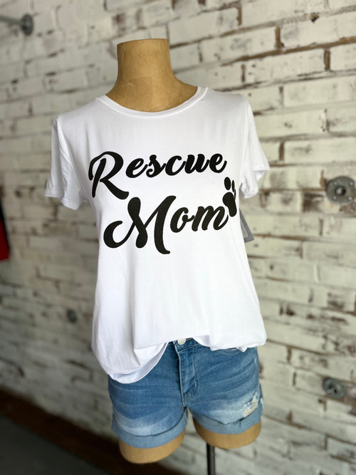 Rescue Mom T-Shirt in White