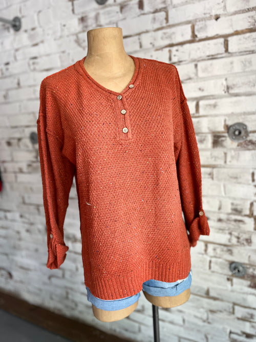 Henry Lightweight Sweater in Rust