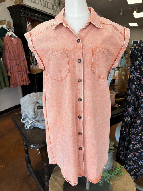 Peachy Shirt Dress