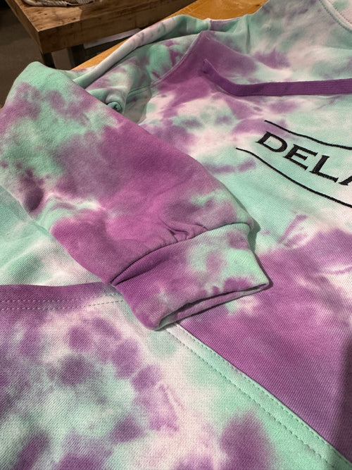 Delaware Tie Dye Hoodie in Purple