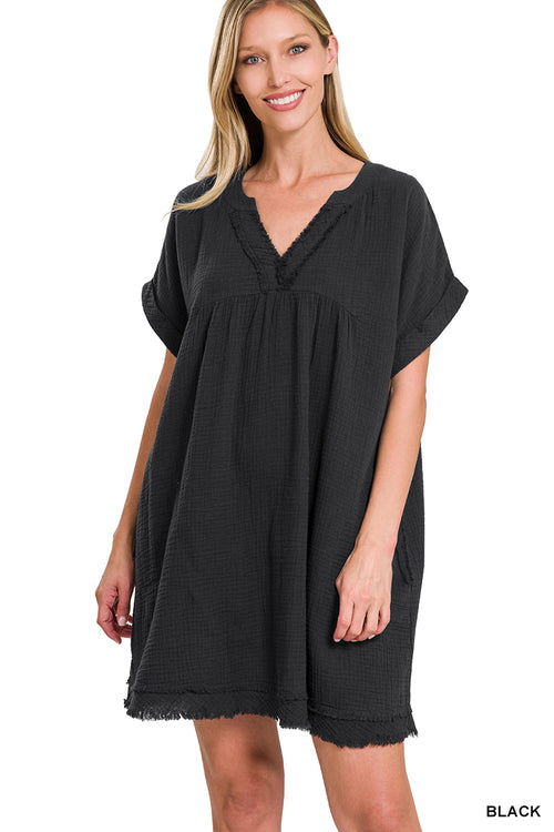 Quenched Cover Up Dress In Black