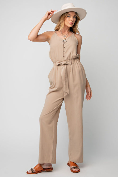 Latte Button Pantsuit