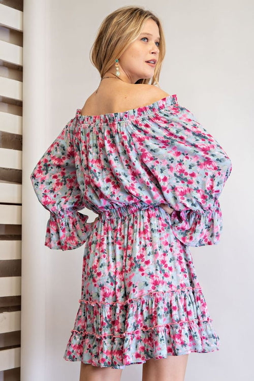 Rosy Garden Off The Shoulder Dress