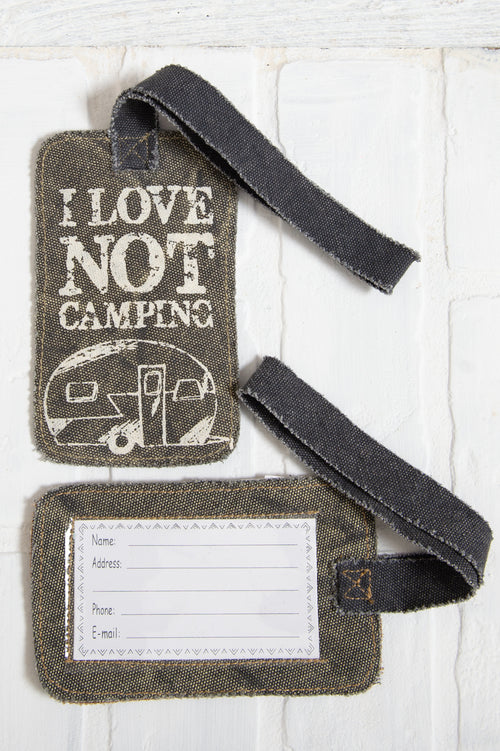 I Love Not Camping Luggage Tag