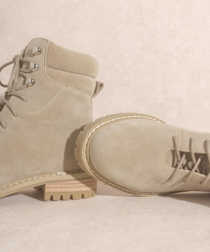 Kinsley Lace Up Boot in Almond