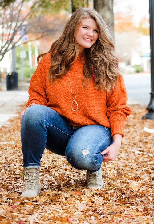 Claudia Knit Sweater In Orange