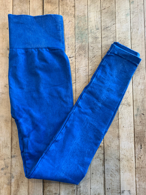 Simple Vintage Leggings in Blue