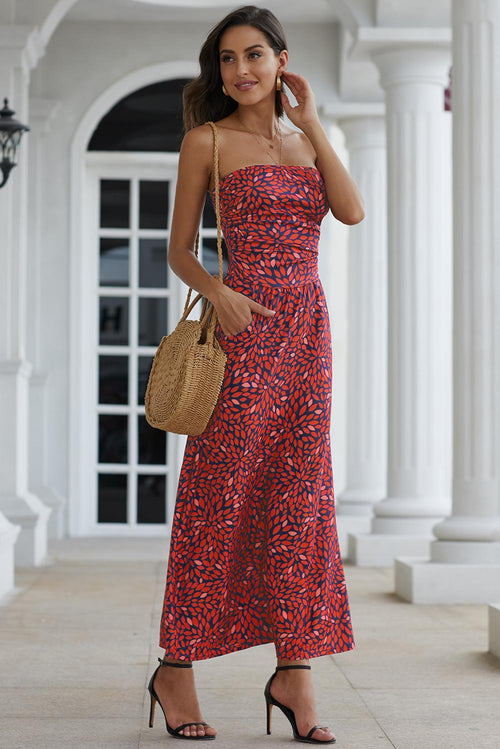 Amber Maxi in Red Tones Print