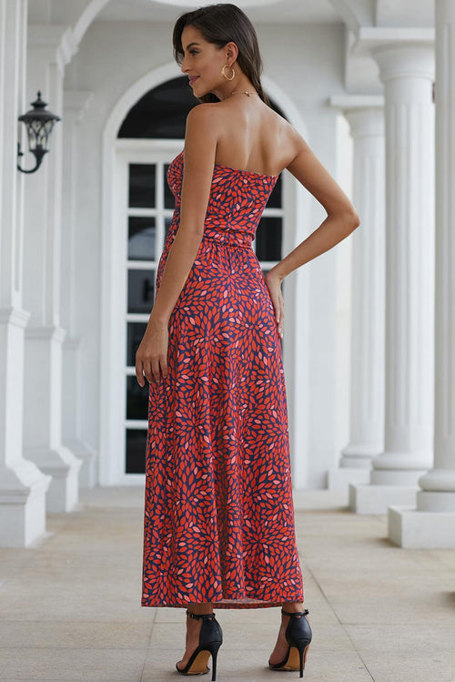 Amber Maxi in Red Tones Print