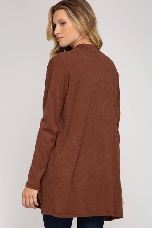 Everyday Cozy Cardigan with Pockets in Brown