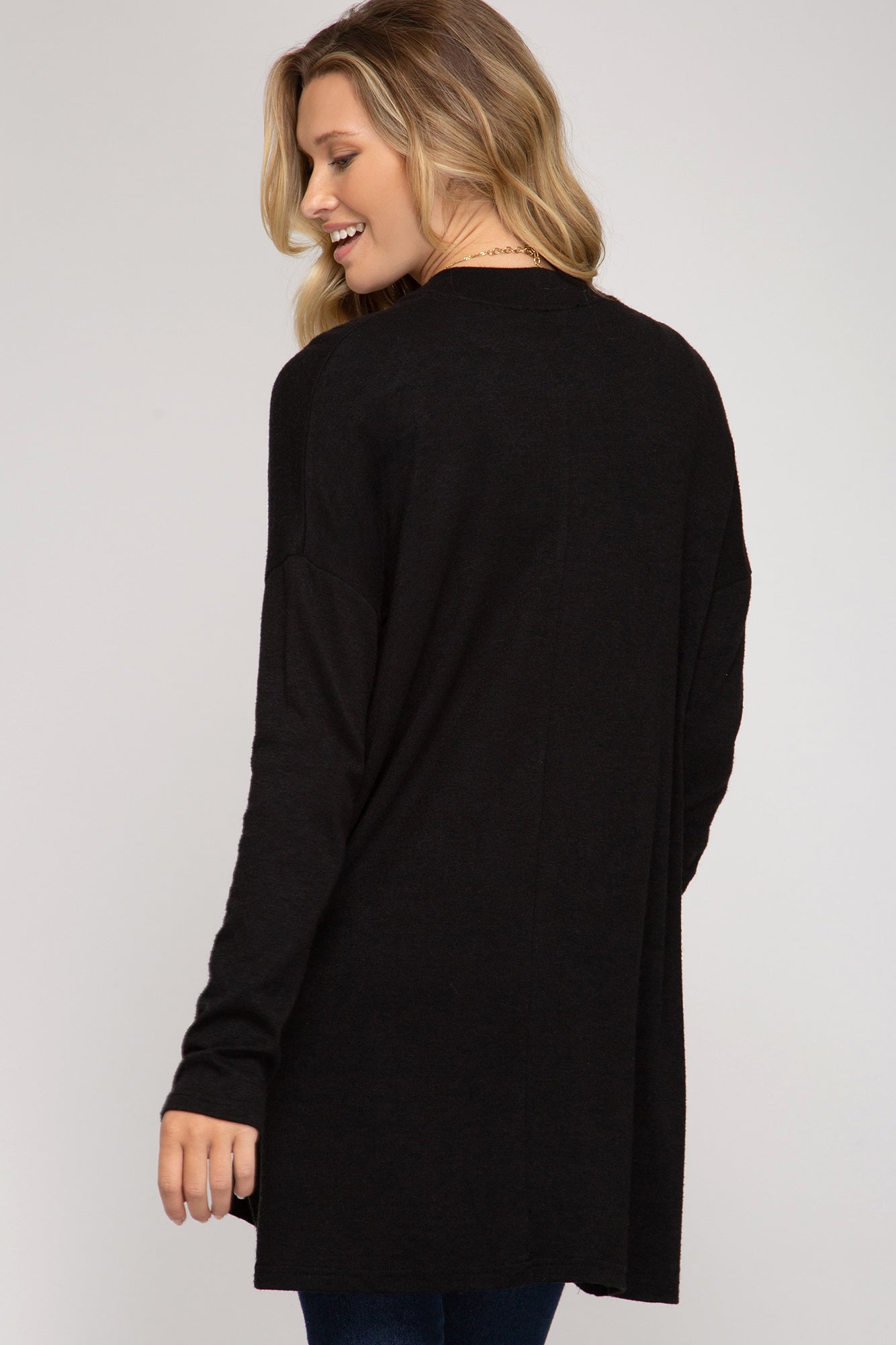 Everyday Cozy Cardigan with Pockets in Black
