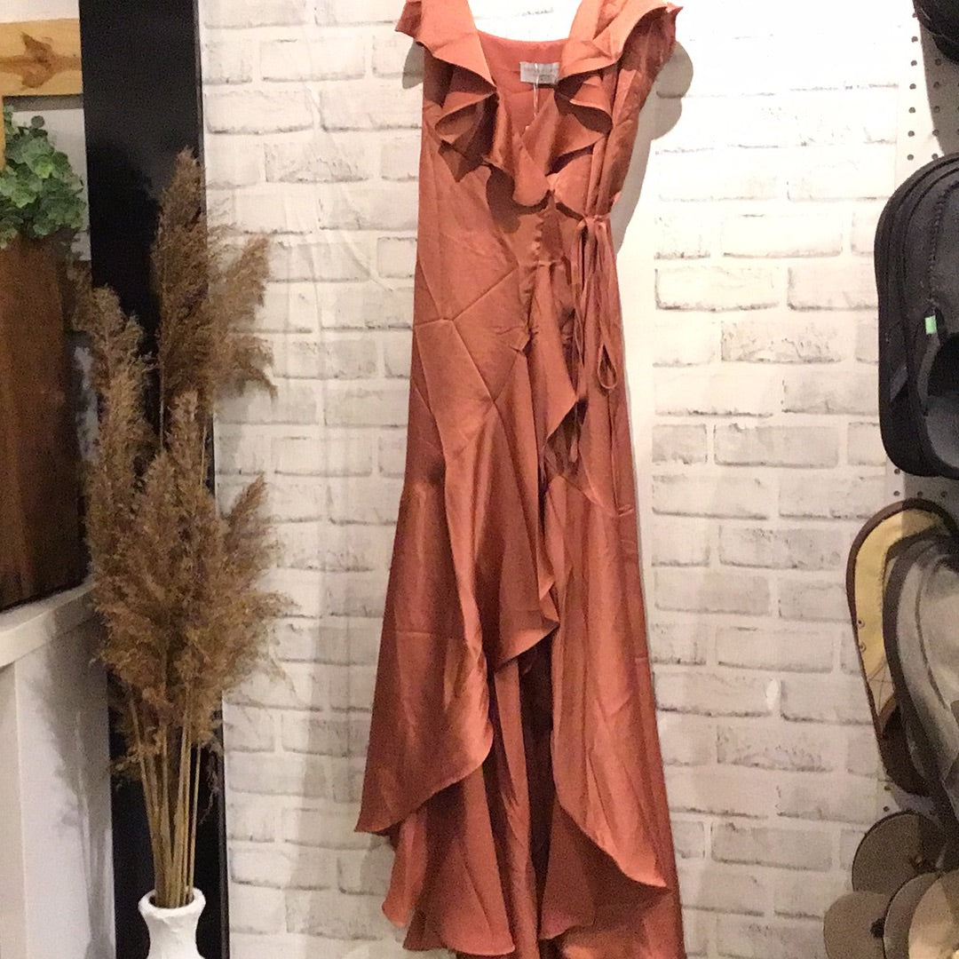 Sultry Wrap Dress in Sienna