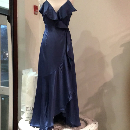 Sultry Wrap Dress in Blue