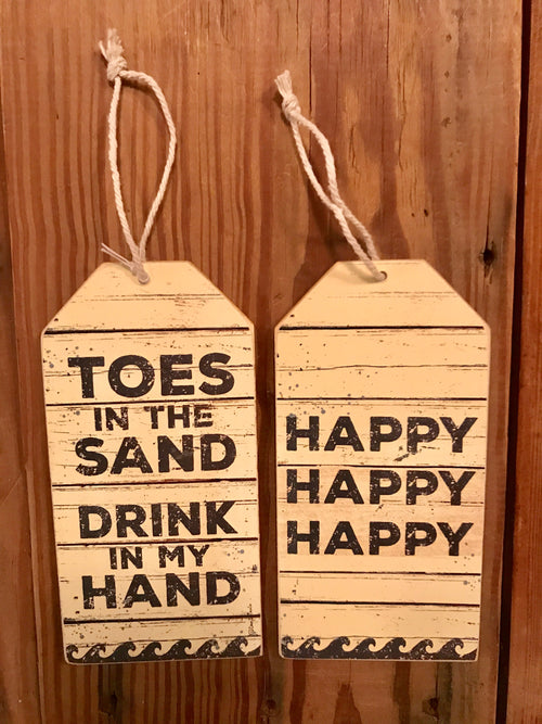 Toes In The Sand Bottle Tag