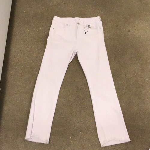 Optic Jeans in White Flared distressed